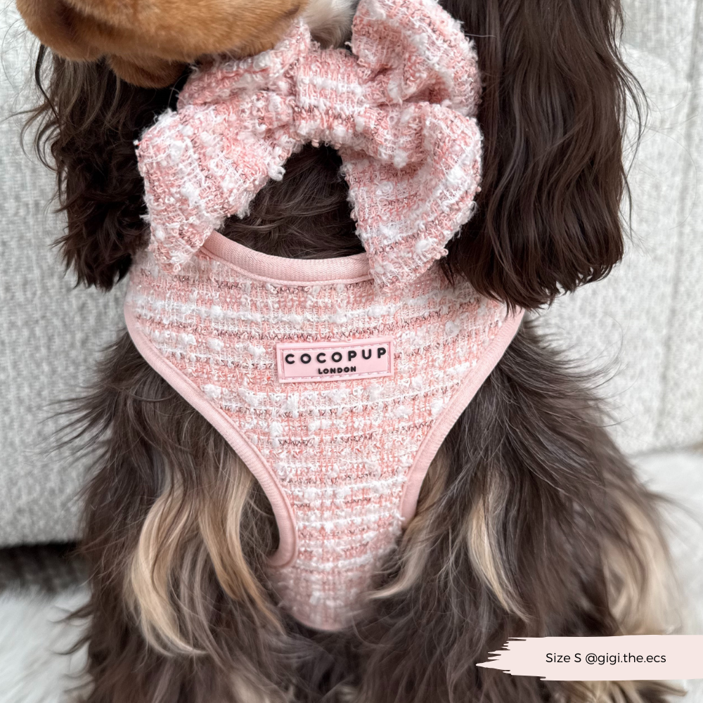Grand nœud - Tweed Texturé Rose
