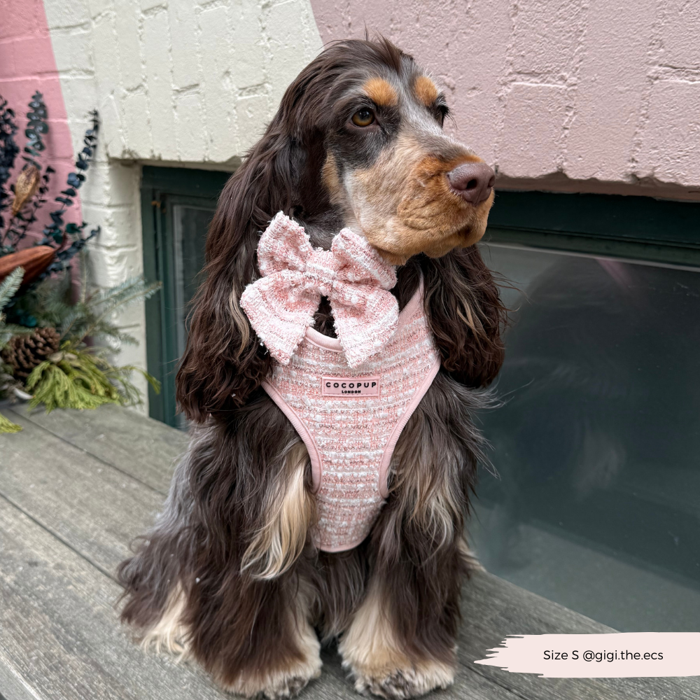 Grand nœud - Tweed Texturé Rose
