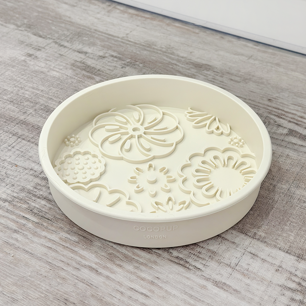 Gamelle de léchage - Fleurs crème