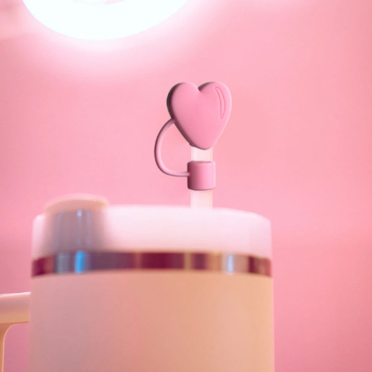 Couvre-paille - Coeur rose