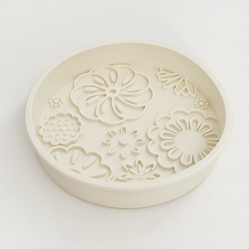 Gamelle de léchage - Fleurs crème