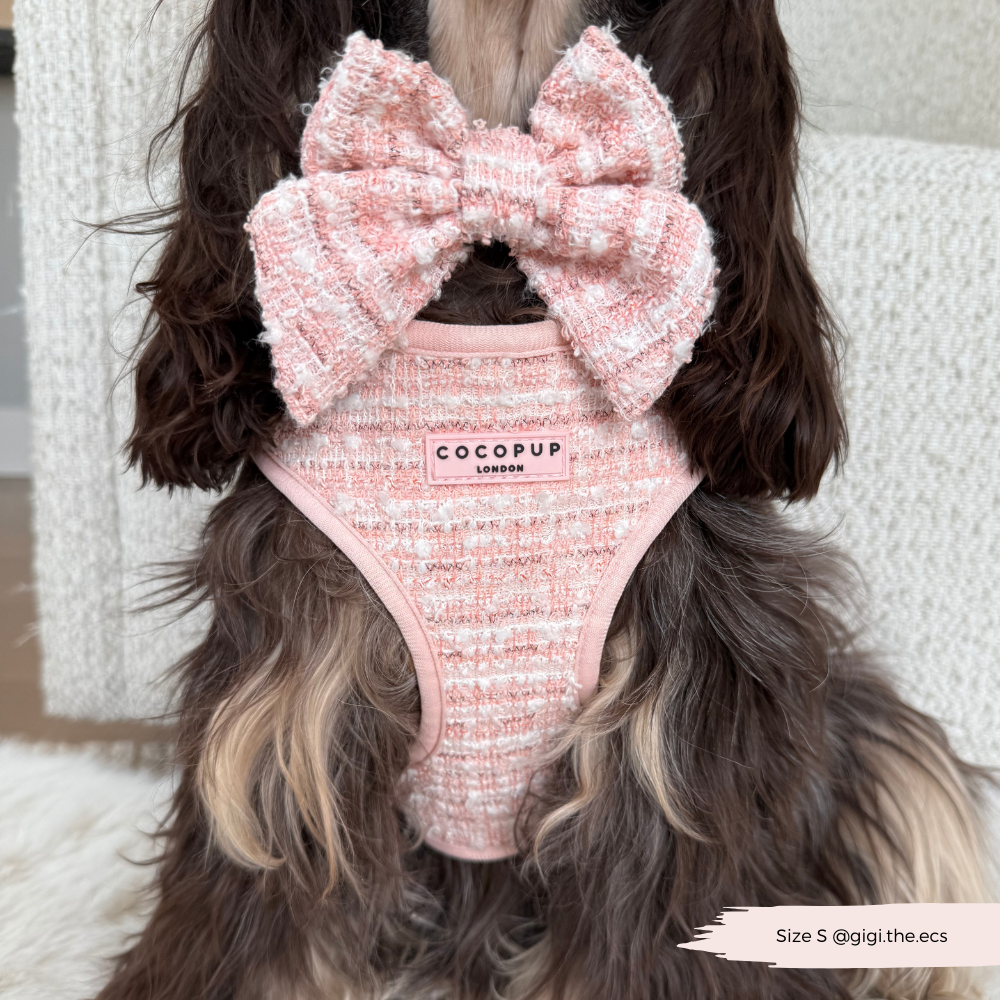 Grand nœud - Tweed Texturé Rose