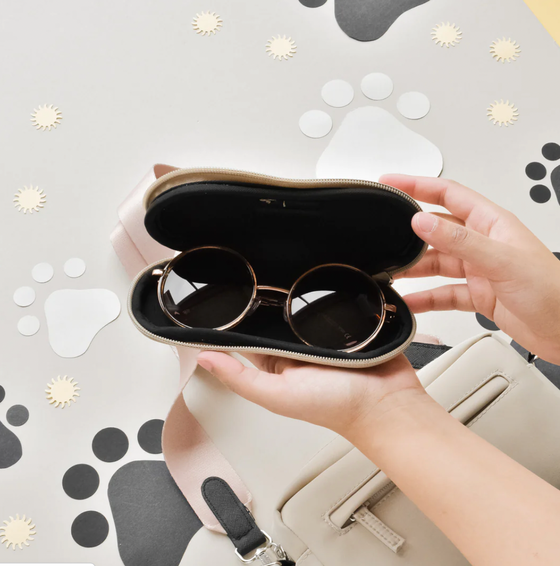 Étui à lunettes de soleil - Caramel Latte